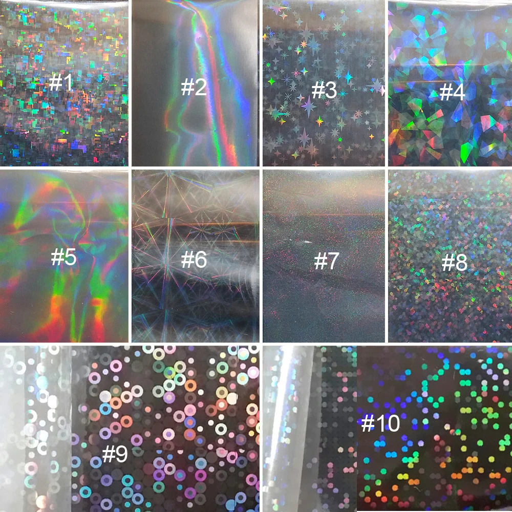Nail Stickers Nail Decals Nail Art Decoration 10pcs 50cm Holographic Nail Foil