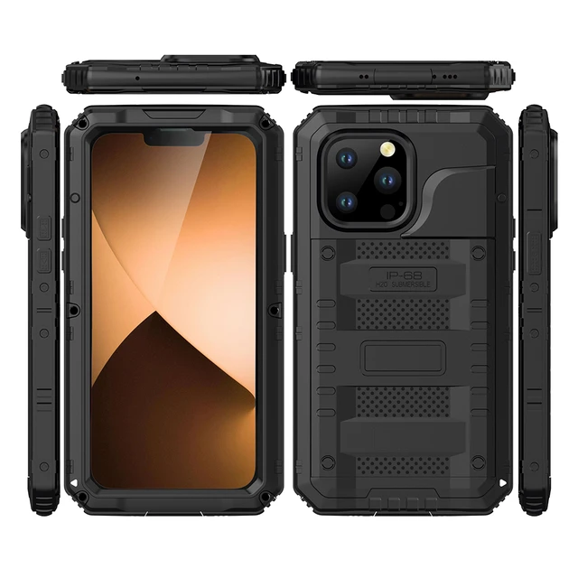 Full Body Armor Case For iphone 14 Pro Max Plus Cover 13 12 Mini 11  Military Grade Metal Heavy Duty IP68 Waterproof Funda Skins - AliExpress