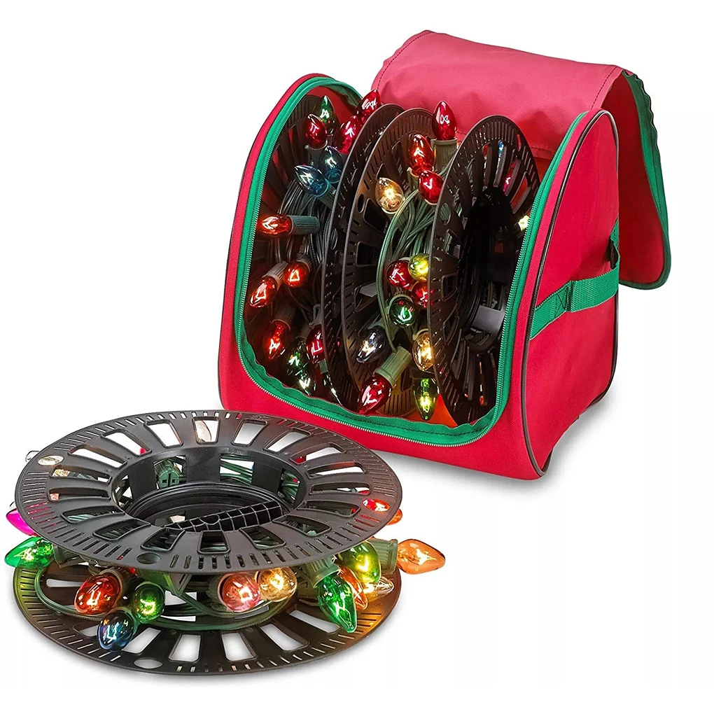 Christmas LED Light Storage Box Oxford Christmas Storage Bag For Decorations Multifunctional Bag With U-zipper