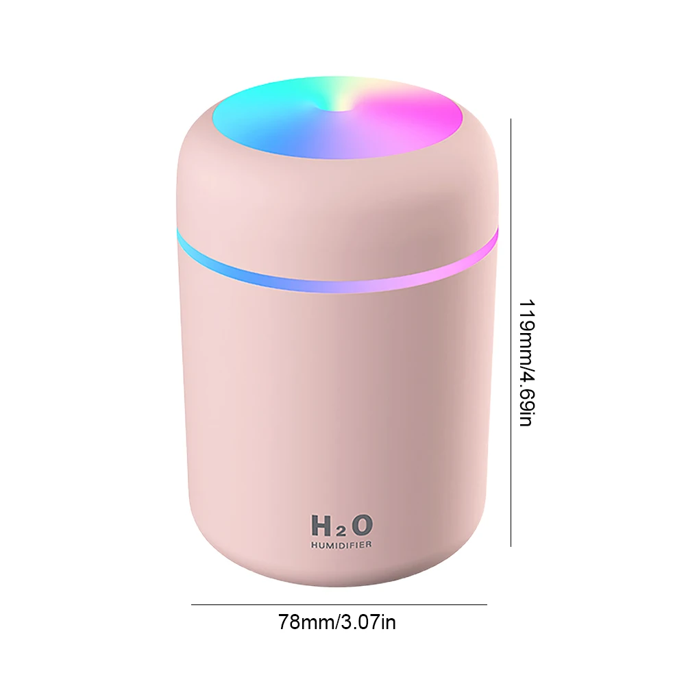 Mini Portable Air Humidifier USB Rechargeable with Colorful Light Car Mute Air Atomization Humidifier Oil Purifier Mist Maker ﻿