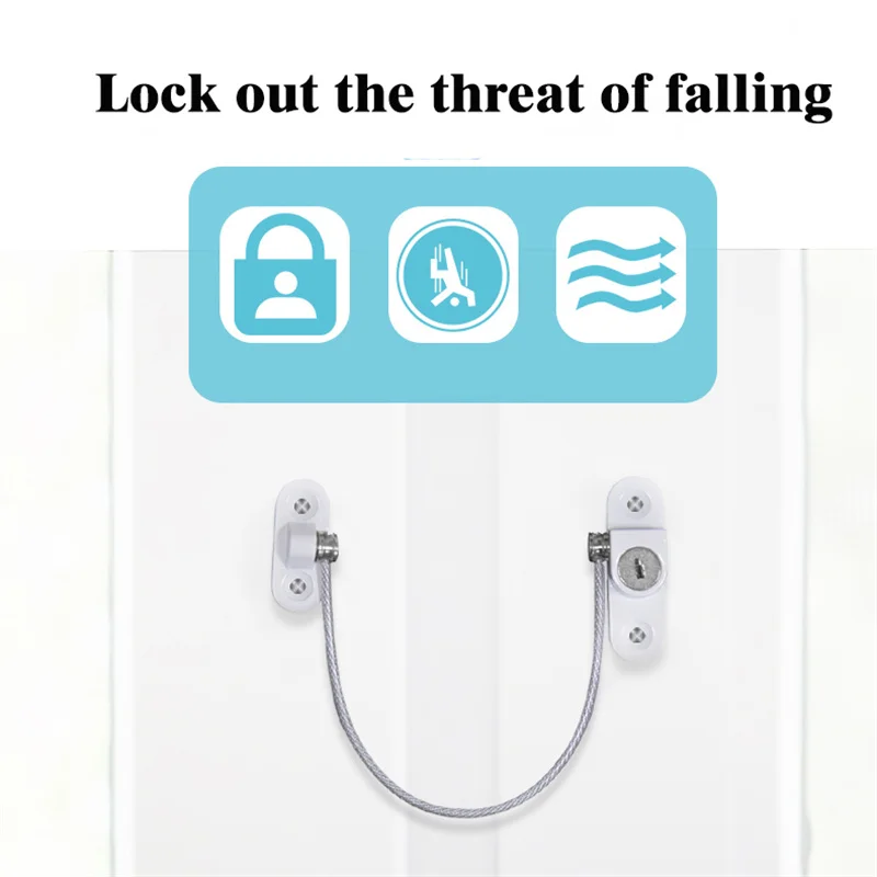 Child lock door window lock safety lock Child Safety Lock Window Lock Stainless Steel Cable Use Screws To Fix Baby Safety Accessories