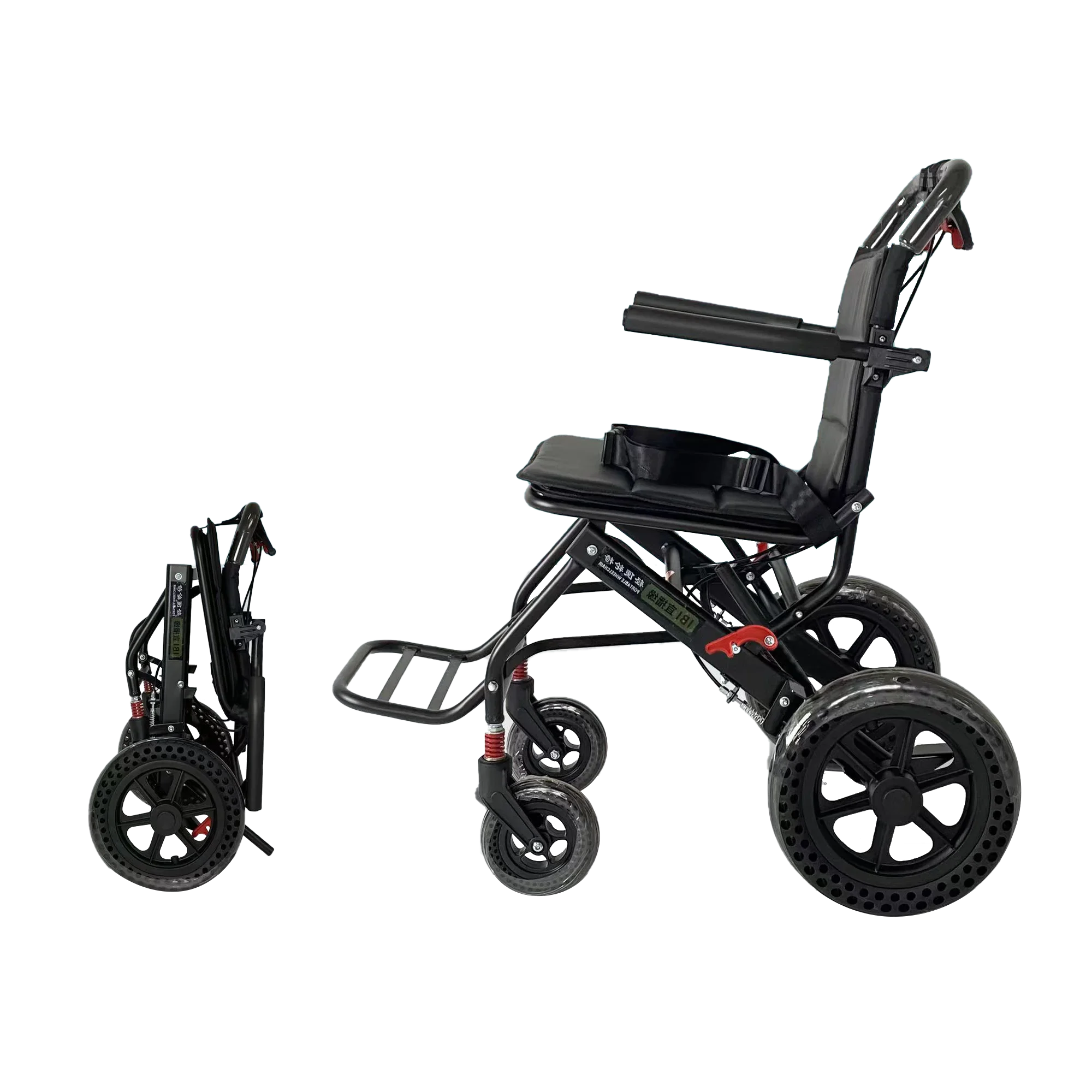 Ultra-light folding wheelchair, portable small hand-pushed scooter for the disabled, suitable for boarding airplanes