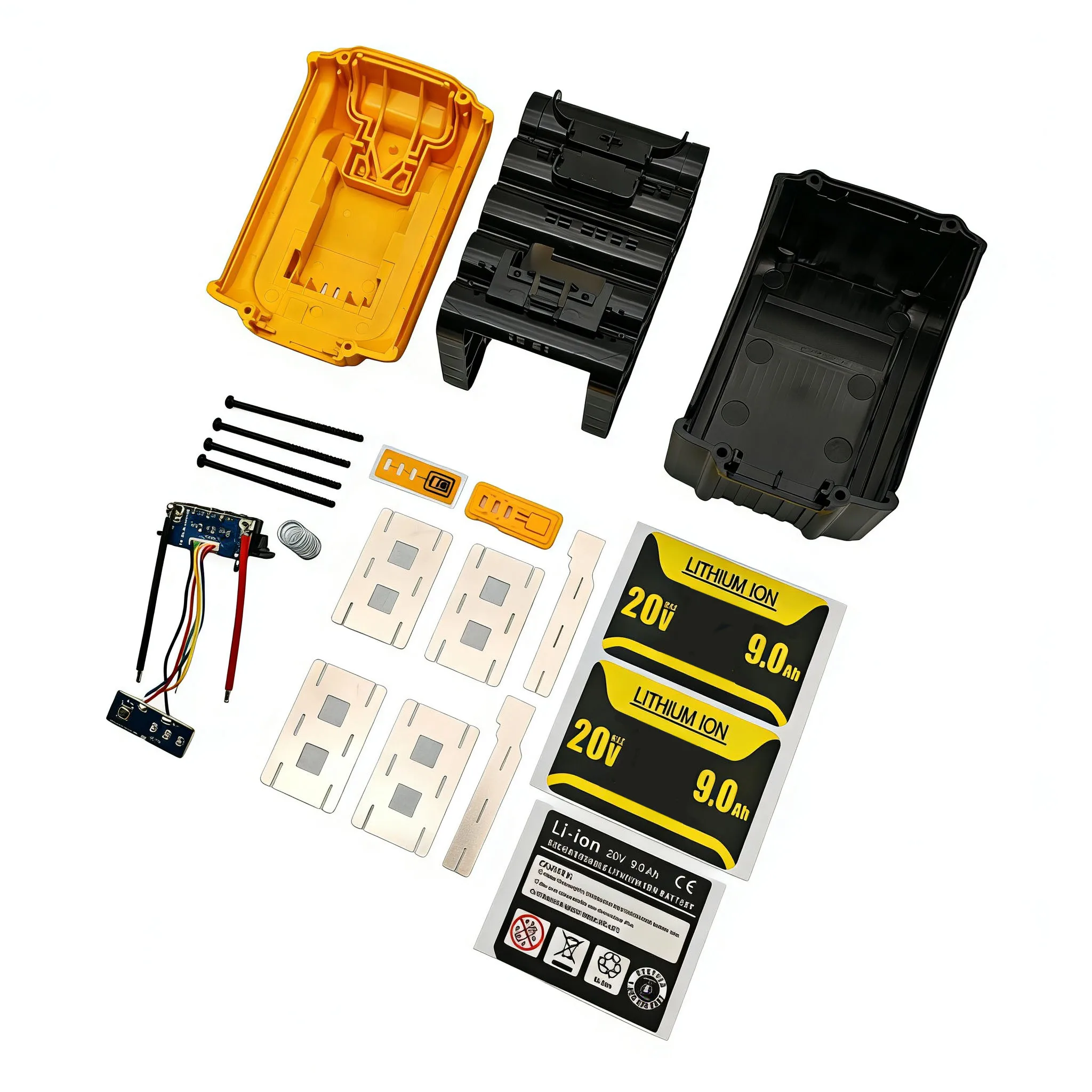 15*18650 리튬 이온 배터리 케이스 BMS PCBA 충전 보호 회로 기판 박스 하우징 DeWalt 18V XR 20V DCB206용
