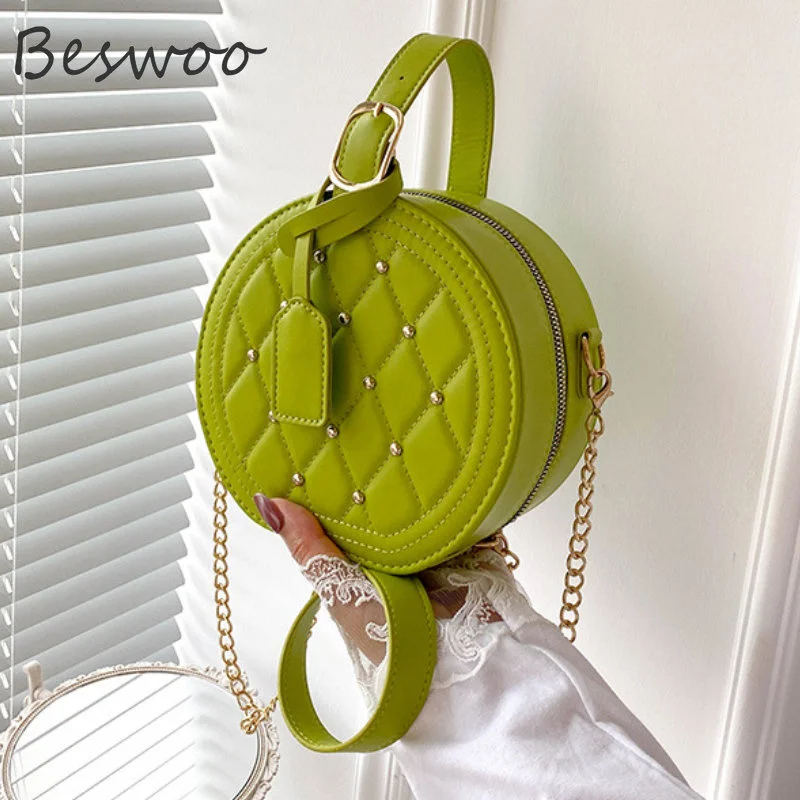 

New Women's Handbag Designer Luxury Bag Lingge Simple Female Messenger Bag Summer Circular Crossbody Bags for Women Shoulder Bag