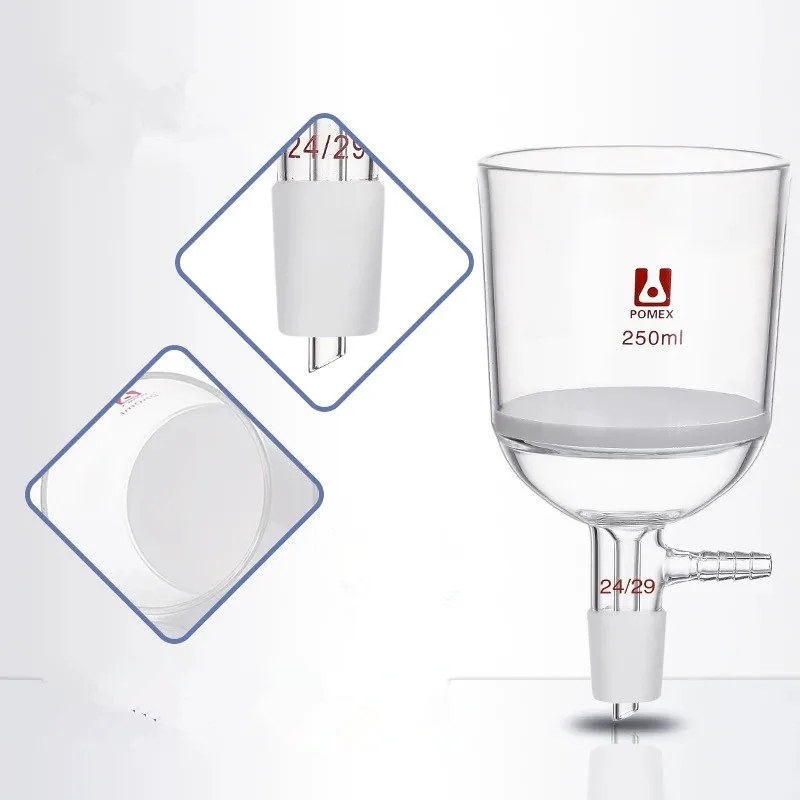 30ml/60ml/100ml/250ml/500ml/1000ml 24# Lab Glass Buchner Filter Funnel Sand Core Filter Funnel G3 Coarse Filters