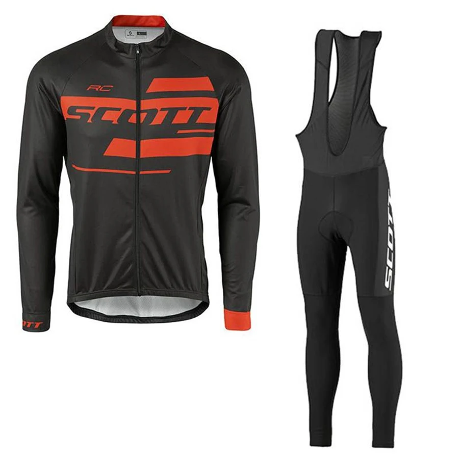 

SCOTT Cycling Jersey Man Set Long Sleeve Breathable Men Clothing Pants Bicycles Sleve Men's Outfit Bib Autumn Bicycle Clothes