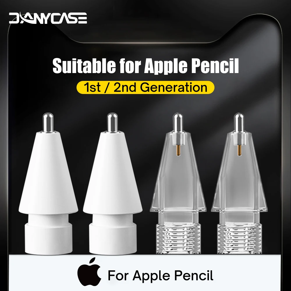 Металлические наконечники для замены Apple Pencil 1-го 2-го поколения прозрачный стилус