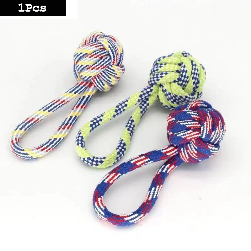 1PC Dog Toy Carrot Knot Rope Ball Cotton Rope Dumbbell Puppy Cleaning Teeth Chew Toy Durable Braided Bite Resistant Pet Supplies 5