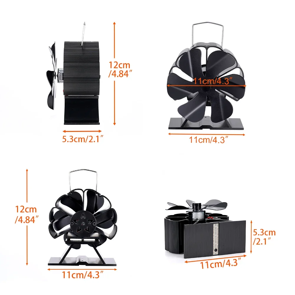 Mini Stove Fan 6 Blades Heat Powered Fireplace Fan Log Wood Burner Energy Saving Quiet Eco-fan Home Efficient Heat Distribution stove fan
