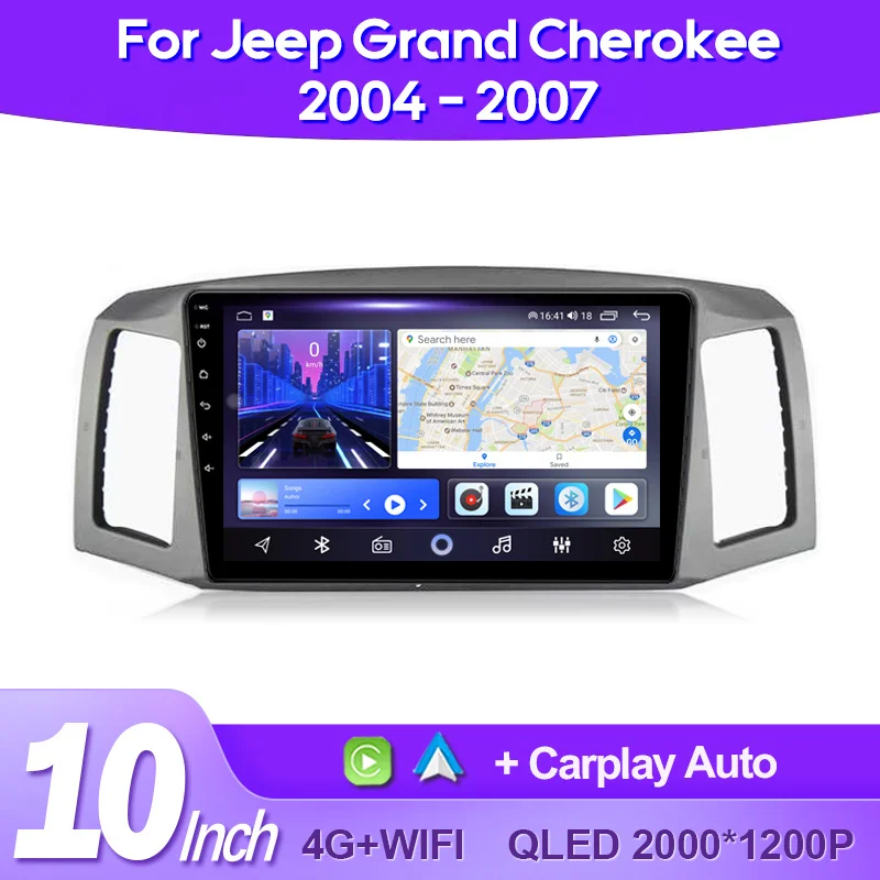 

QSZN Car Radio For JEEP Grand Cherokee 2004 - 2007 LHD 2K QLED Android 13 Multimedia Video Player AI Voice CarPlay GPS 4G Stereo