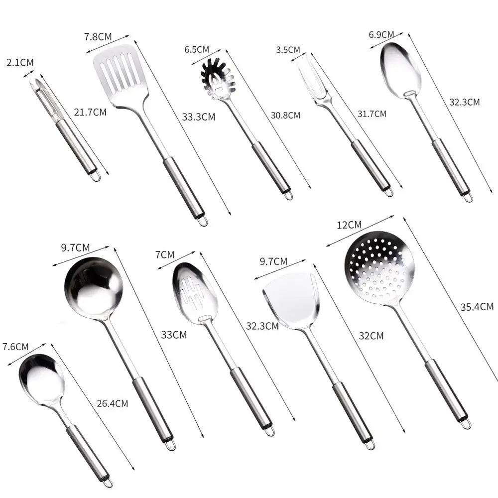 Stainless Steel Wok Spatula Long Handle Kitchen Cooking Tool