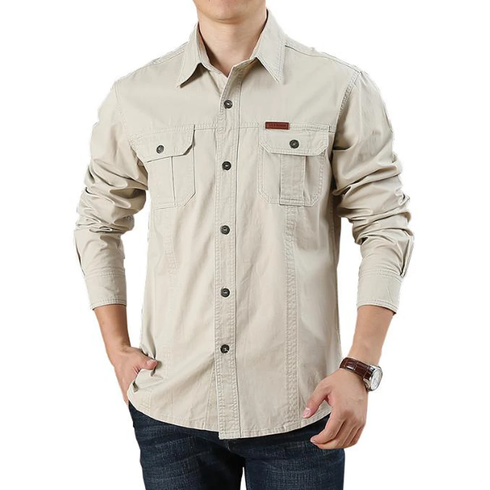 

Spring Summer Big Tall Mans Shirt Loose Straight Mens Overshirts 5XL 6XL Safari Style Uniforms Top Tees American European Style