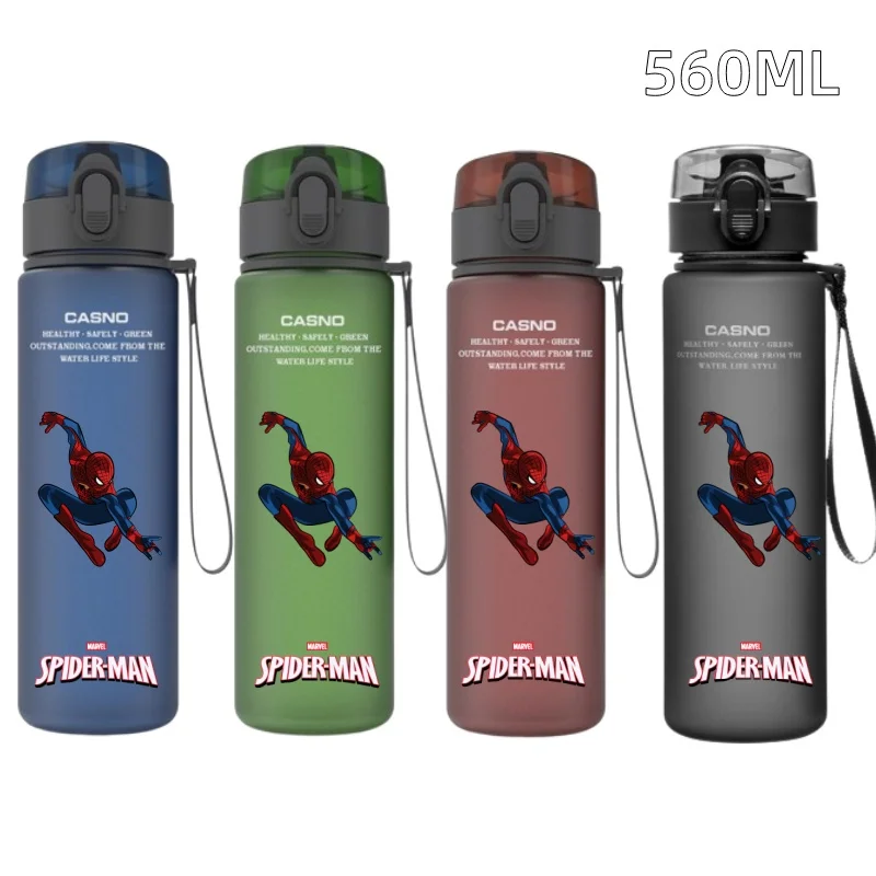 thumbnail image 1 of Nueva taza de plástico portátil de gran capacidad de 560 ml de Marvel Spider Man para exteriores para niños, para deportes, senderismo, regalos, dibujos animados de anime, 1 of 5