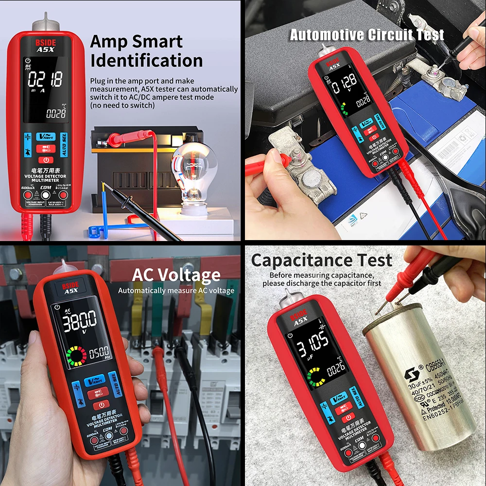 Professional Digital Multimeter Smart Automatic Multitester Ammeter VFC Current Hz Capacitor Ohm Electrician Tester Tools BSIDE