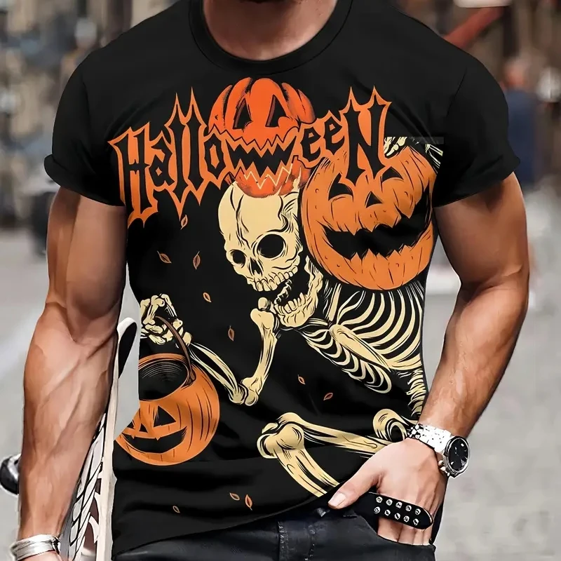 Camiseta Esqueleto Hombre Camisa De Halloween Para Hombre - Main Image