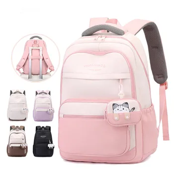 2026 new Lightweight Backpack for girls Large Capacity Cute kitten school bags Suitable for Middle and Elementary School Student 1