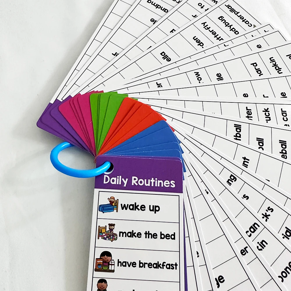 Kids Montessori English Word Lists Cards ESL Teaching Materials Sight Words Writing Vocabulary Building Autism Learning Toys 6