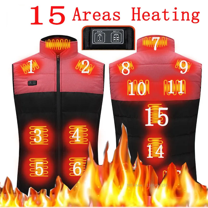 17 Area Usb Heated Jacket Men Heated Vest For Women Heating Vest Tactical Down Jacket Bodywarmer Usb Fishing Wear