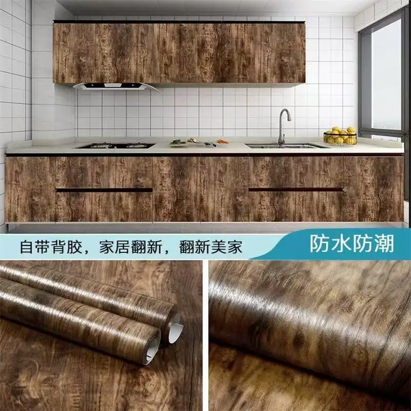 Waterproof Self-Adhesive Wood Vinyl Wallpaper for Modern Furniture and Decor