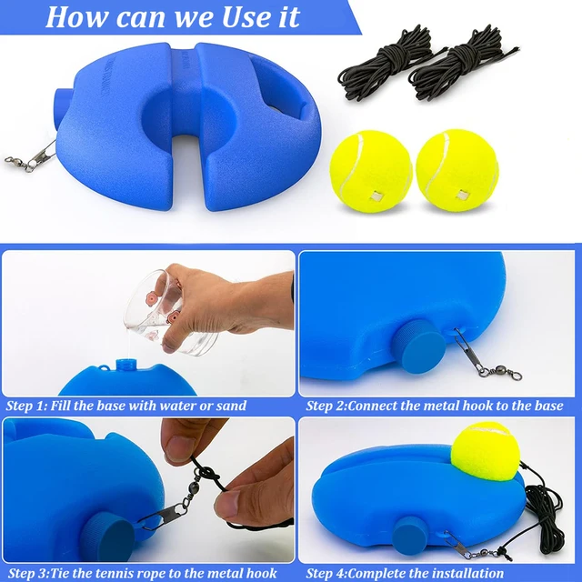 Tennis Training Ball with String & Rebound Baseboard Self Practice Tool Beginners Sport Exercise Solo Tennis Training Equipment 3