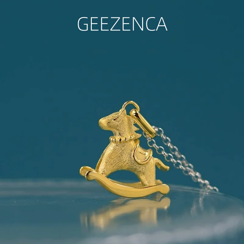 

GEEZENCA ожерелье из стерлингового серебра 925 пробы с подвеской карусель для женщин дизайнерский стиль шикарные Милые ожерелья-Чокеры 2023 Новый фотоподарок