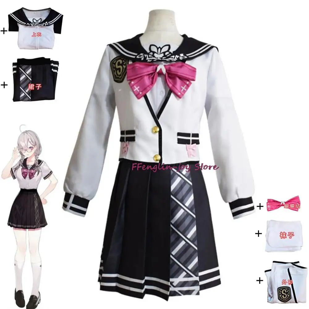 

YouTube VTuber Sukoya Kana Cosplay Costume NIJISANJI Anime Nurse Halloween Cute Skirt School Student JK Sailor Uniform Suit