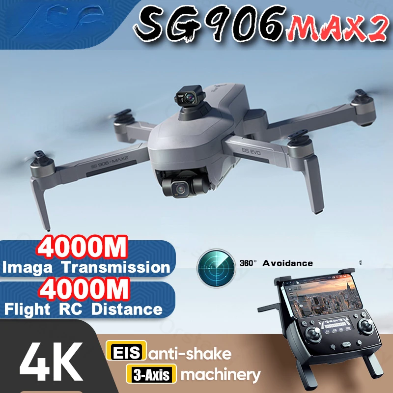 ZLL SG906 MAX RC Drone 4K Caméra avec poche portable et acuus, Cardan 3 axes, évitement d'obstacles, WiFi 5G GPS FPV Drone RC sans balais pour débutants