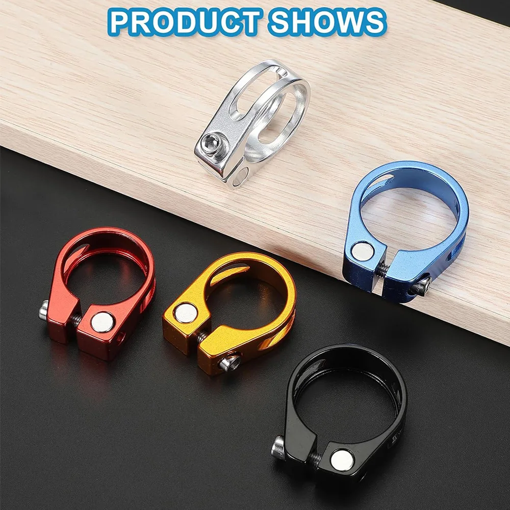 Bike Seat Post Clamp Cycles Bike Seat Post Clamp 28.6/31.8/34.9mm Aluminum Alloy Seat Tube Clip Quick Bicycle Seatposts Clamps For MTB Road Bikes