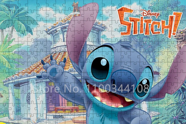 35/300/500/1000 pçs disney lilo & stitch quebra-cabeça dos desenhos animados  filmes manual diy crianças jogos educativos quebra-cabeças - AliExpress