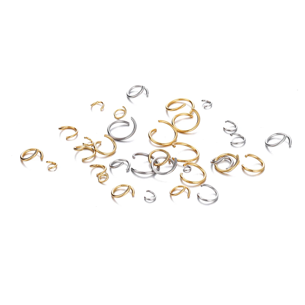 100-200Pcs/Lot Stainless Steel Open Jump Rings Split Rings Connectors for DIY Jewelry Making Accessories Supplies Wholesale