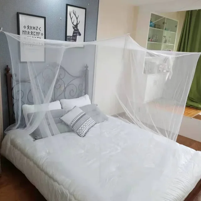Tente de maison en maille blanche, Portable, carrée, pliable, anti-moustiques, légère, pour Camping en plein air, couchage d'été 6