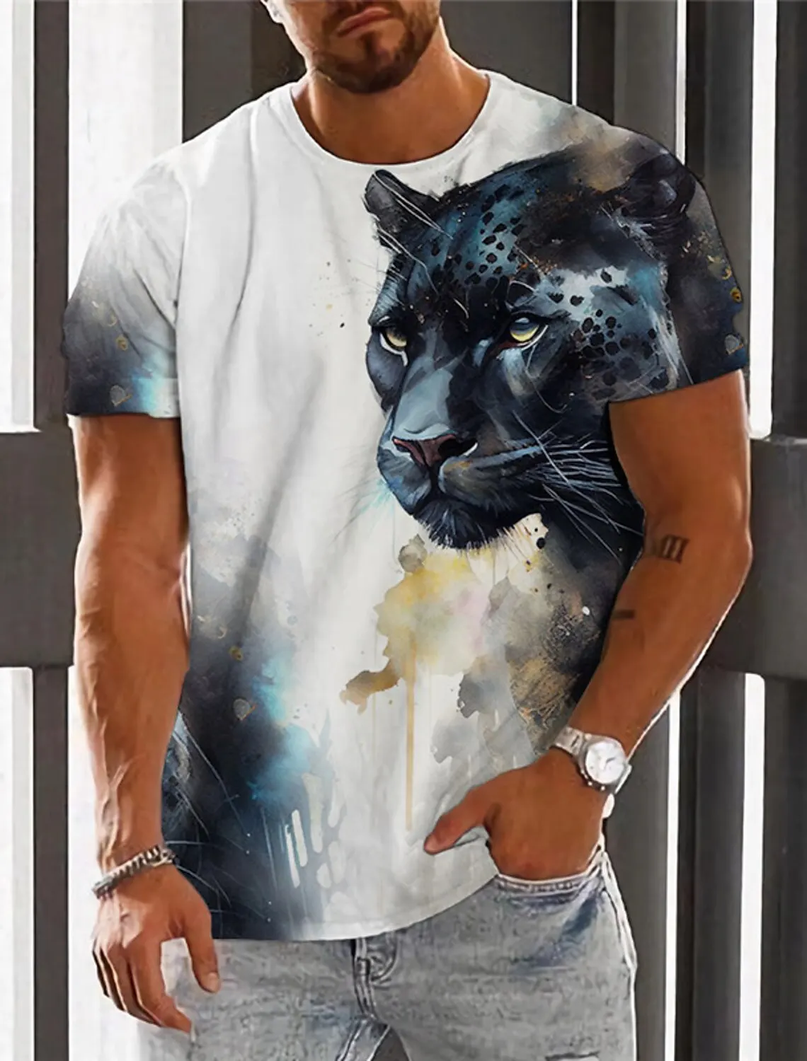 

Men's T-Shirt For Men 3D Printed Graphic Elephant T Shirts Oversized Fashion Tops Short Sleeves Summer Men's Clothing Street Tee