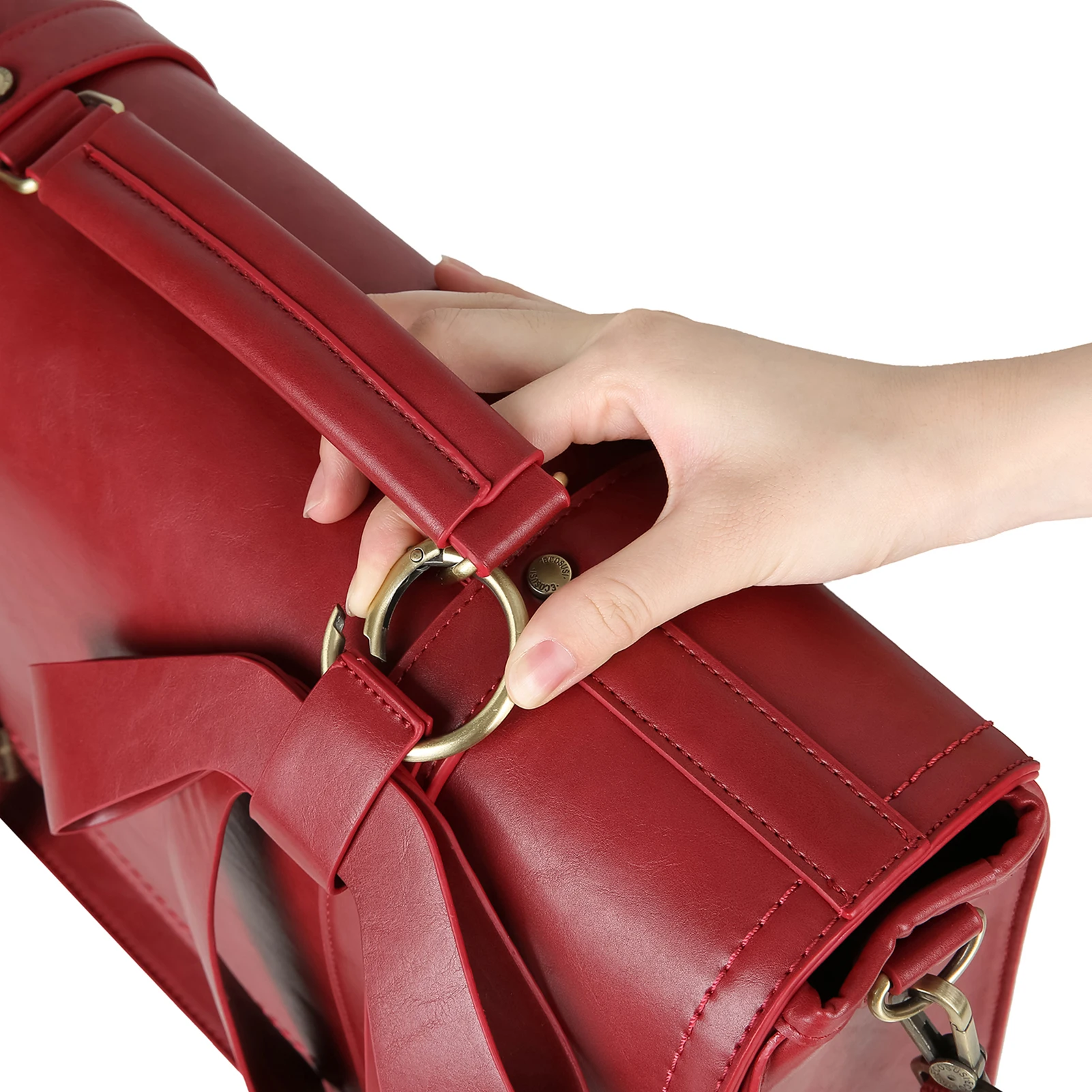 Ecosusi-pu Leather College Shoulder Bolsa para as Mulheres Maleta para Mulheres Laptop Bolsa Adequado para 156 Mochila - Imagem 2