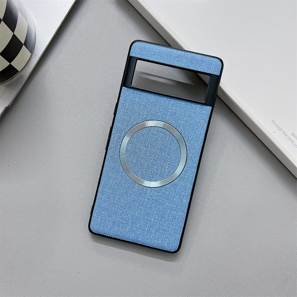 Luxury Linen Fabric Magnetic Wireless Charging Phone Case