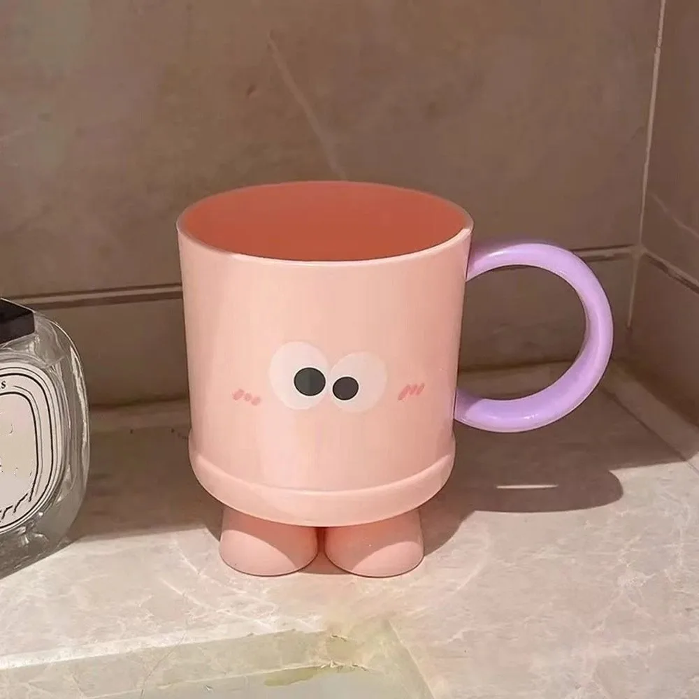 Cartoon Big Eyes Expression Plastic Toothbrush Cup For Bathroom_voghion.com