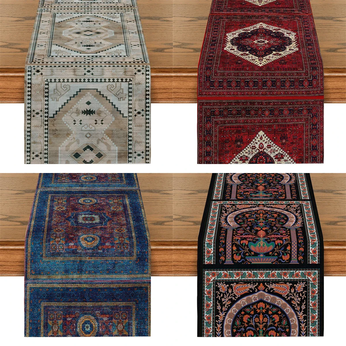

European Style Pattern Table Flag Noble Flower Table Runner Flower Plant Holiday Party Home Kitchen Table Beautiful Decoration