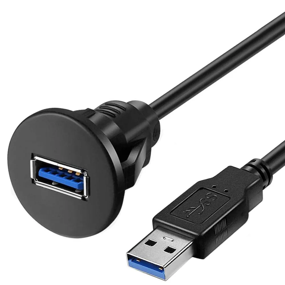 Impermeável Incorporado Dock Adapter Painel do Painel Usb 3.0 2.0 Port Macho para Fêmea Carro Motocicleta Cabo de Extensão do Navio 5gbps - Imagem 4