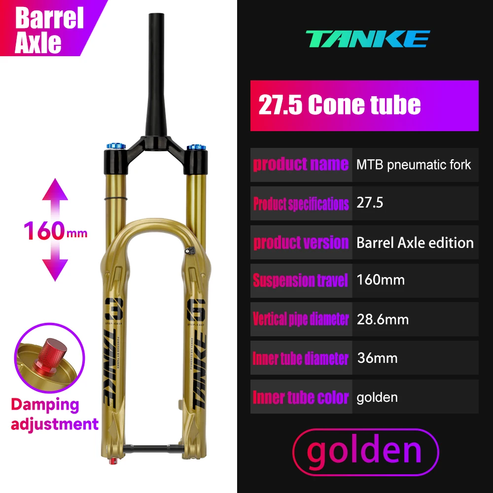 TANKE MTB Bike Fork 36mm Tube Mountain Bike Suspension Air