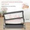 Baby Bassinet Bedside Crib, 5 Height Adjustable Bedside Crib, Newborn Portable Bassinet with Wheels, U-Shaped Diaper Table 6