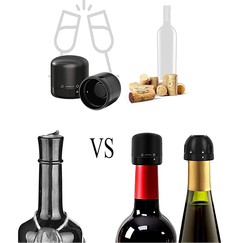 Wine Stopper Food Grade Silicone Leak-proof Sealer Retain Freshness Wine Plug Champagne Bottle Stopper Bar Tools Accessories 2