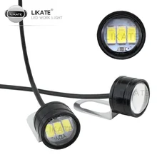  LKT 2pcs/pair Motorcycle Eagle Eye Flash Light 12v Motorcycle Led Strobe Lights Warning Brake Aluminum Shell Lamp Spotlight 