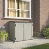 Horizontal 34 Cubic Feet Plastic Outdoor Storage Shed with Floor and 3 Door Locking System for Backyard, Garage, or Patio Use 5