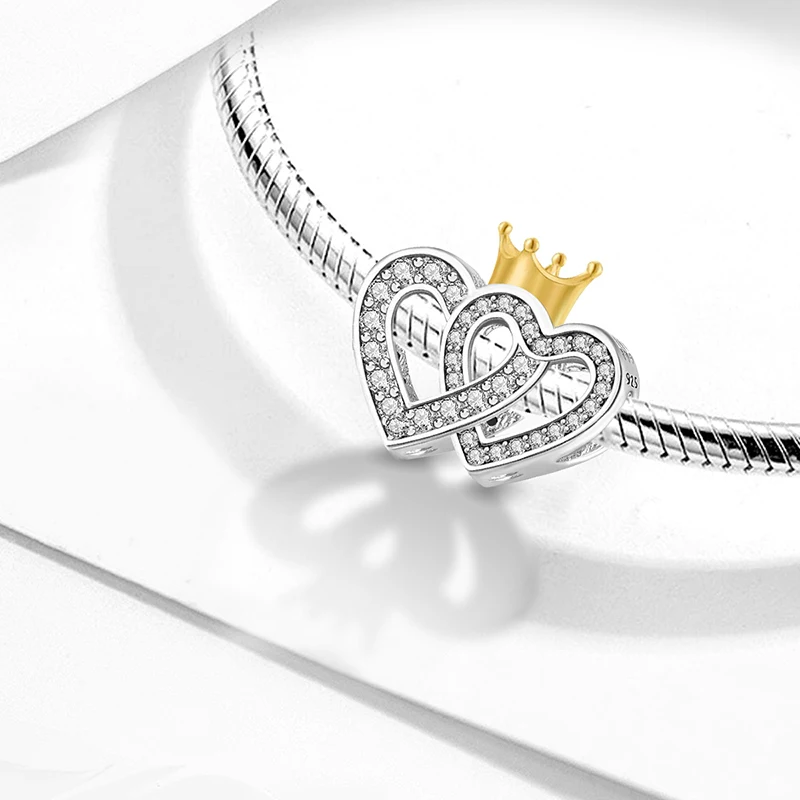 MyGiftHome 925 Sterling Silver Love Heart Charms