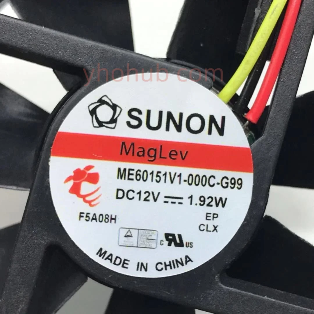 Ventilador de Refrigeração do Servidor Sunon3-wire dc 12v 1.92w 60x60x15 mm - Imagem 2
