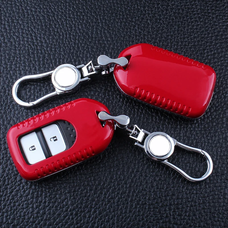 Paint Craft Abs Key Cover Case Holder Ring Chain Shell Fob Per Honda Crv Cr-V Fit Civic Accord Hr-V Hrv City Odyssey Xr-V
