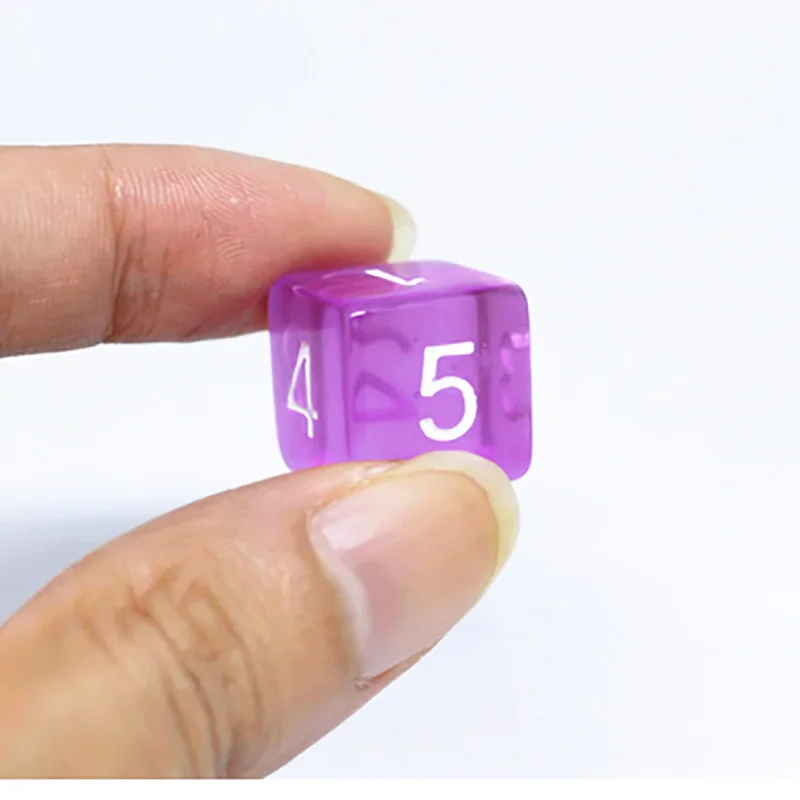 Dice Set 7 PCS/Lot Square Corner Colorful Transparent Acrylic 6 Sided For Club/Party/Family Games