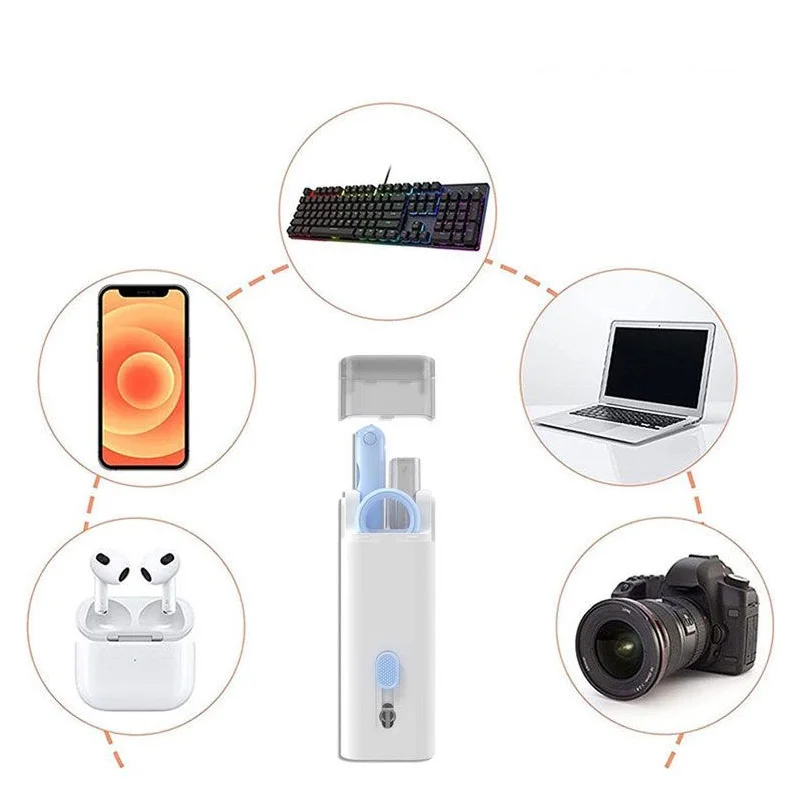 7-in-1 키보드 청소 키트, 에어팟 클리너 헤드셋 클리너 펜, 노트북 화면 청소, 블루투스 이어폰 청소 세트