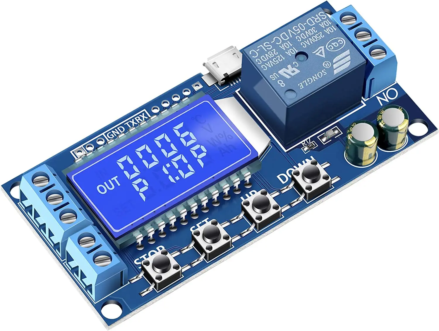 

DC 5V 12V 24V Delay Off Cycle Timer 0.01s-9999mins Adjustable Trigger Delay Switch Control Relay Board With LCD Display Support