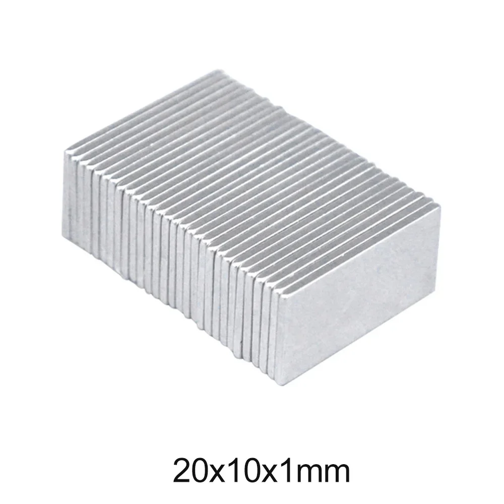 Rectangular Strong Rare Earth Neodymium Magnet N35 Block Permanent Magnets 20x10x1mm 10/20/50/100/150/200/300PCS round magnet