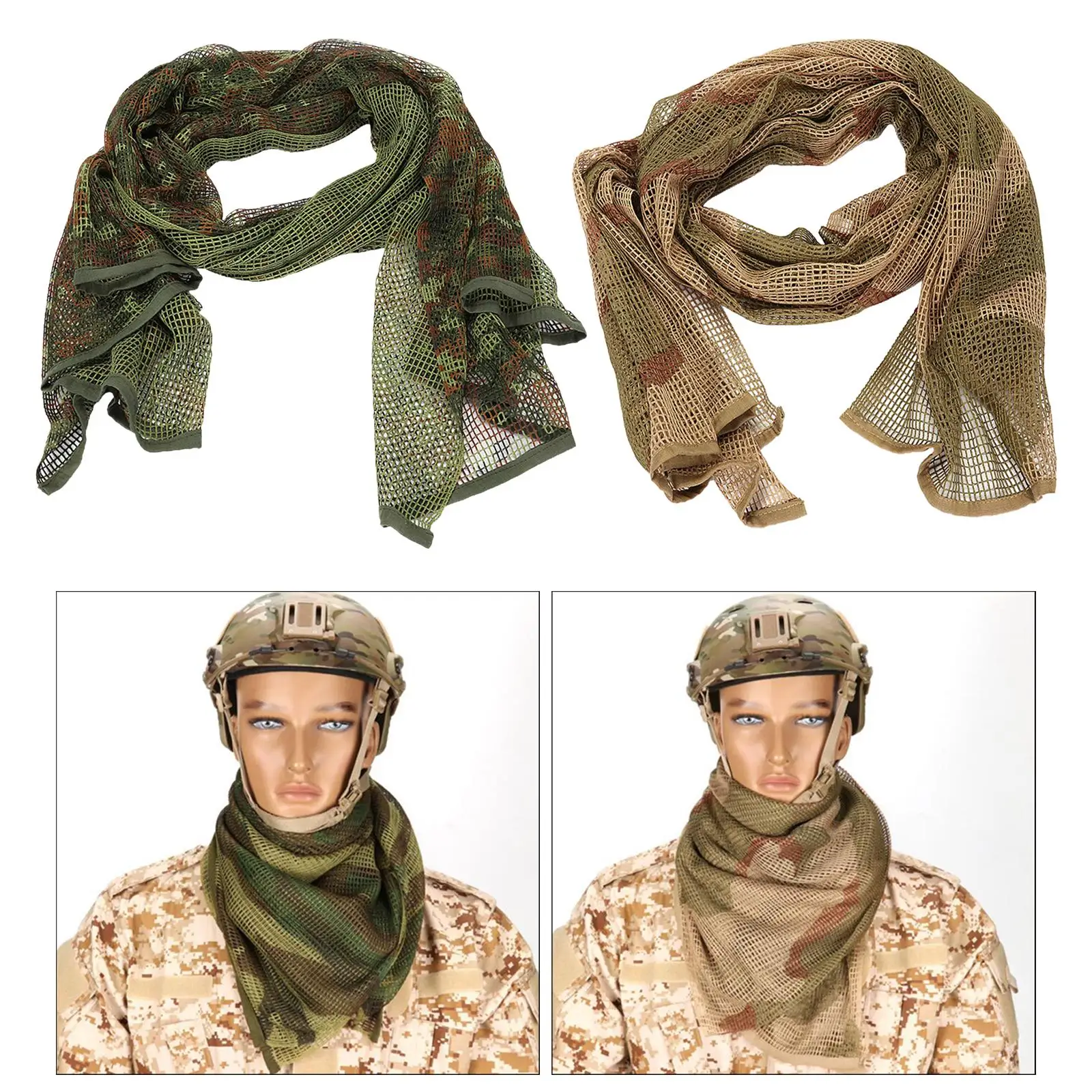 Scarf Unisex Net Scarf Head Wrap Mask Scarves Bandana for Hunting